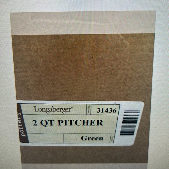 Longaberger Heritage Green 2 Qt. Pitcher - Picture 9 of 9